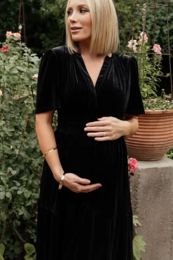 New Baltic Born Artemis Velvet Maxi Dress | Black