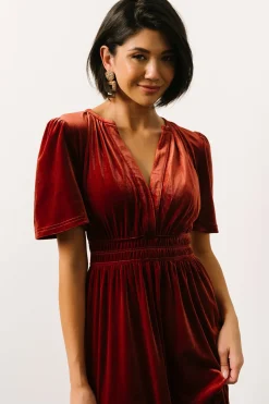 Hot Baltic Born Artemis Velvet Maxi Dress | Terracotta