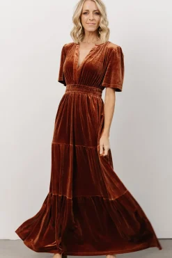 Online Baltic Born Artemis Velvet Maxi Dress | Dark Spice