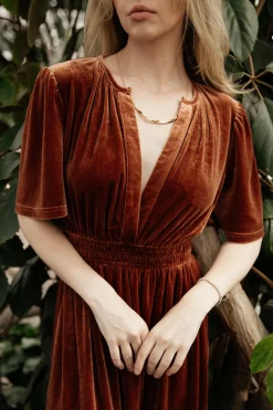 Online Baltic Born Artemis Velvet Maxi Dress | Dark Spice