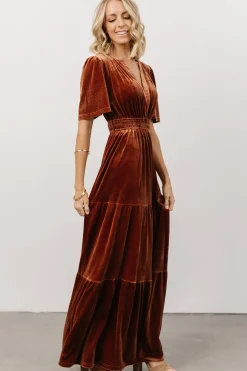 Online Baltic Born Artemis Velvet Maxi Dress | Dark Spice