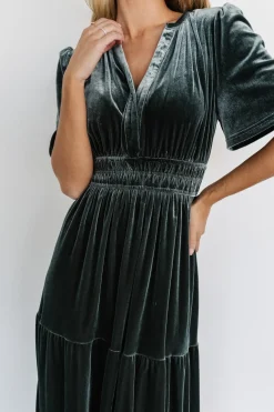 Sale Baltic Born Artemis Velvet Maxi Dress | Eucalyptus