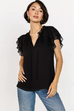 Hot Baltic Born Asher Ruffle Sleeve Top | Off White