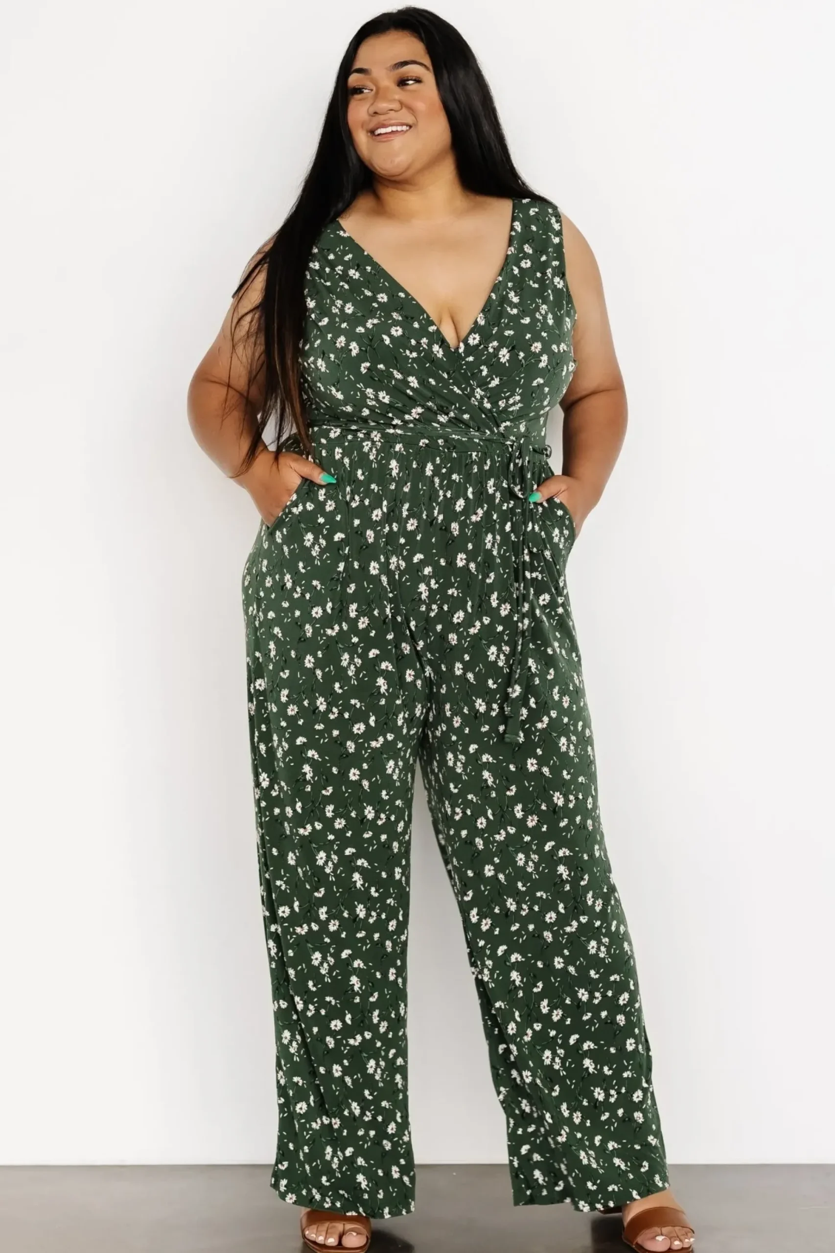 Hot Baltic Born Ashlyn Jumpsuit | Green Floral