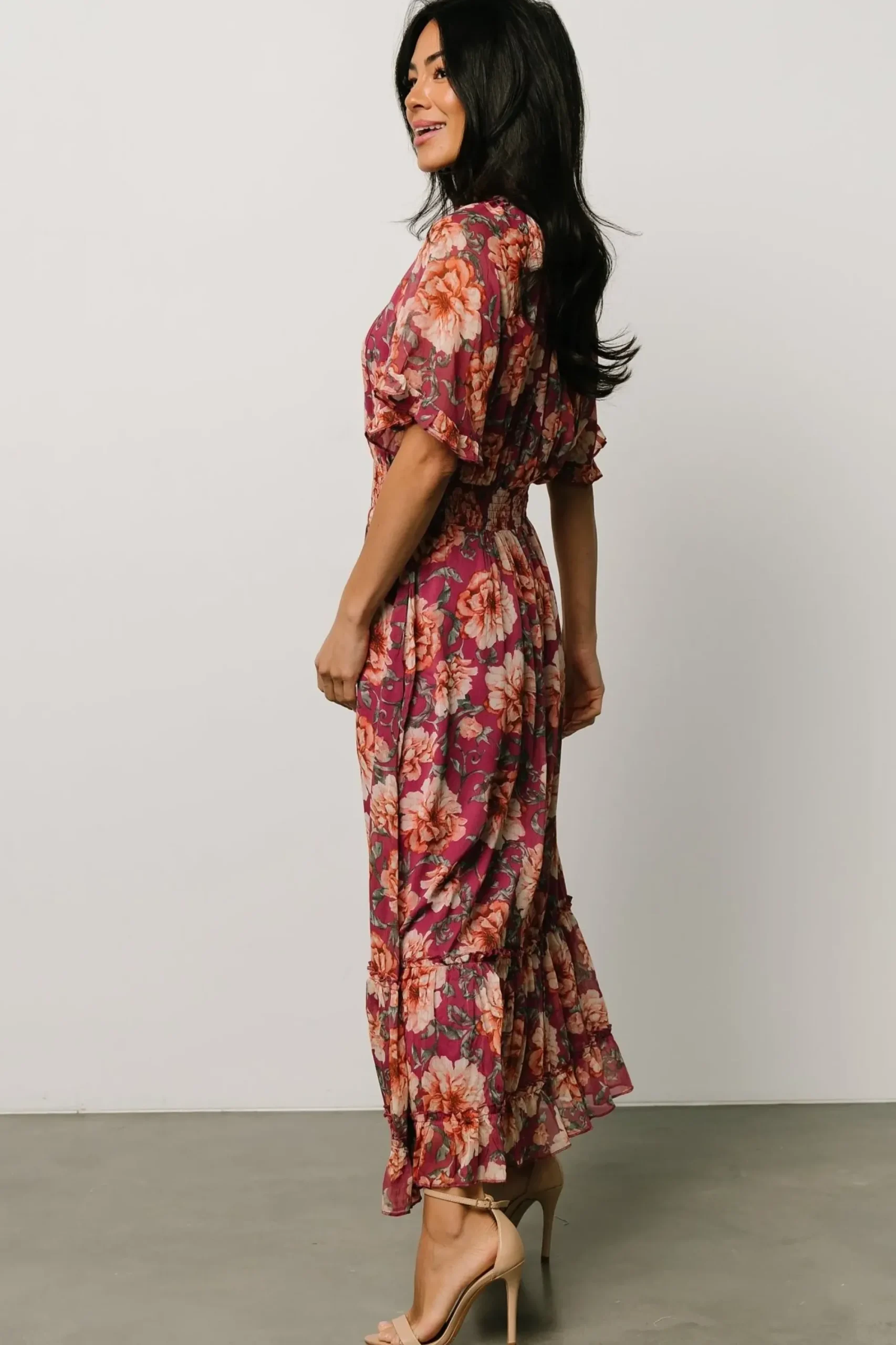 Sale Baltic Born Ashton Maxi Dress | Deep Berry Floral