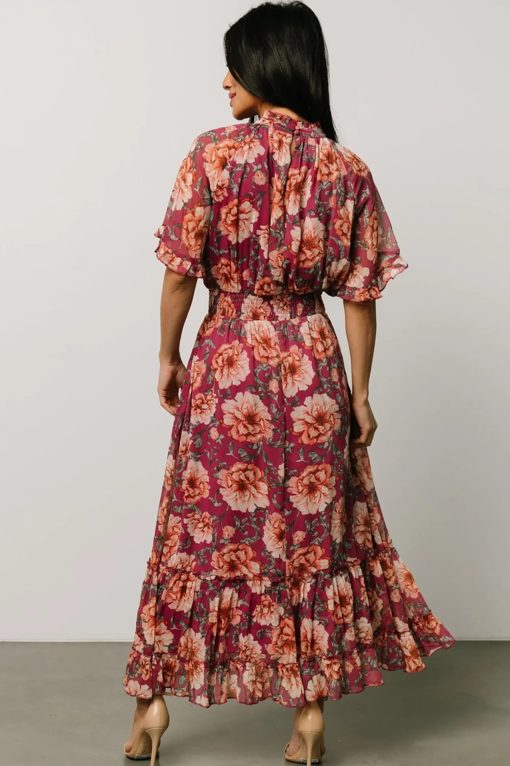 Sale Baltic Born Ashton Maxi Dress | Deep Berry Floral