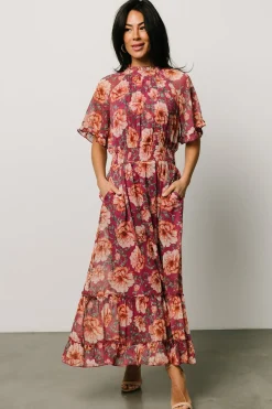 Sale Baltic Born Ashton Maxi Dress | Deep Berry Floral