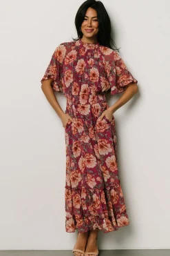 Sale Baltic Born Ashton Maxi Dress | Deep Berry Floral