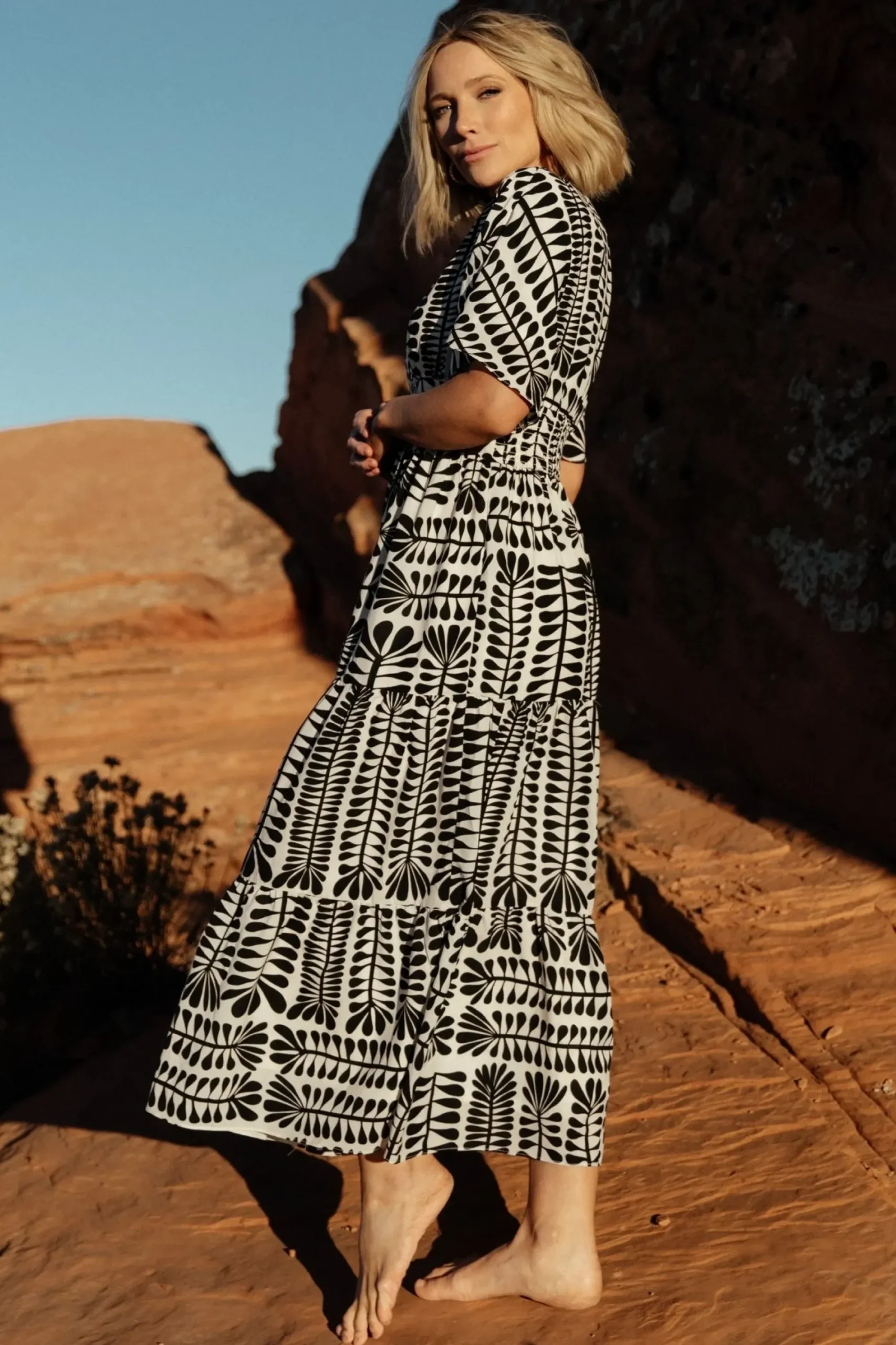 Online Baltic Born Austin Kimono Dress | Black Print