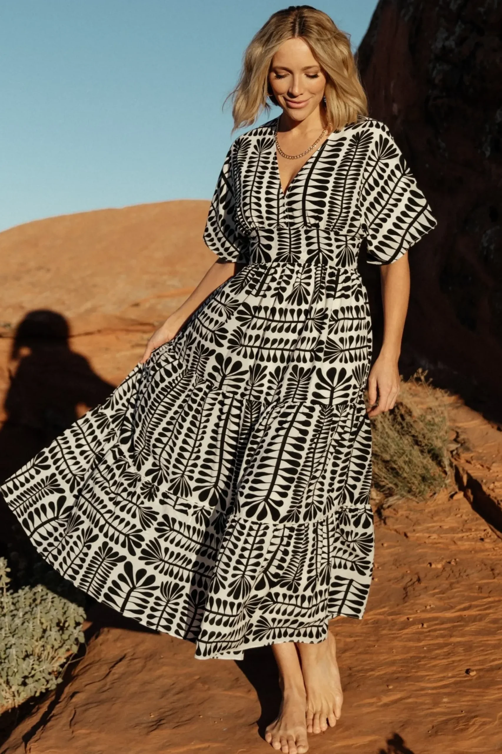 Online Baltic Born Austin Kimono Dress | Black Print