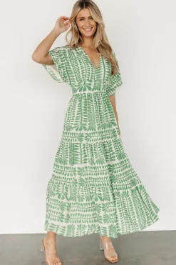 Outlet Baltic Born Austin Kimono Dress | Green Print