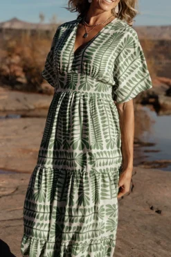 Outlet Baltic Born Austin Kimono Dress | Green Print