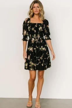 Best Baltic Born Azlyn Smocked Short Dress | Green + Pink Floral