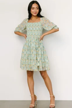 Fashion Baltic Born Azlyn Smocked Short Dress | Sage Floral