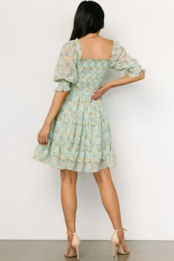 Fashion Baltic Born Azlyn Smocked Short Dress | Sage Floral
