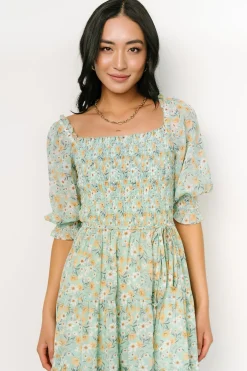 Fashion Baltic Born Azlyn Smocked Short Dress | Sage Floral