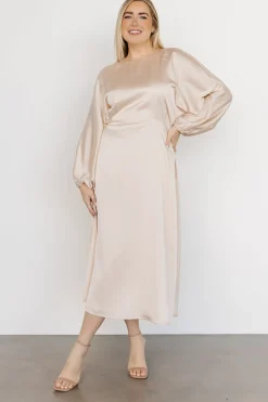 Fashion Baltic Born Balta Satin Midi Dress | Champagne
