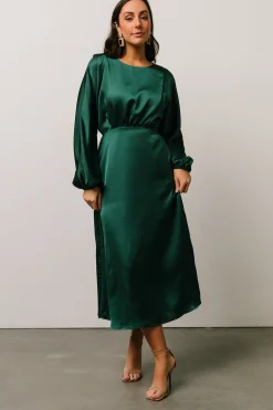 New Baltic Born Balta Satin Midi Dress | Emerald