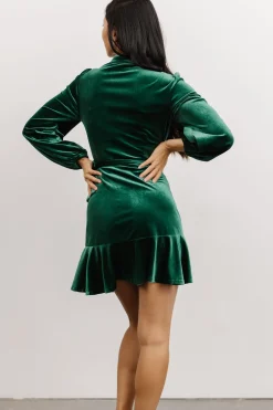 Best Baltic Born Barre Velvet Wrap Mini Dress | Green