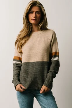 Hot Baltic Born Baylor Color Block Sweater | Natural Multi