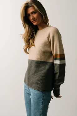 Hot Baltic Born Baylor Color Block Sweater | Natural Multi