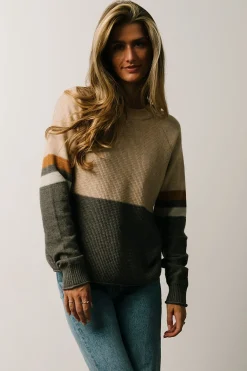 Hot Baltic Born Baylor Color Block Sweater | Natural Multi