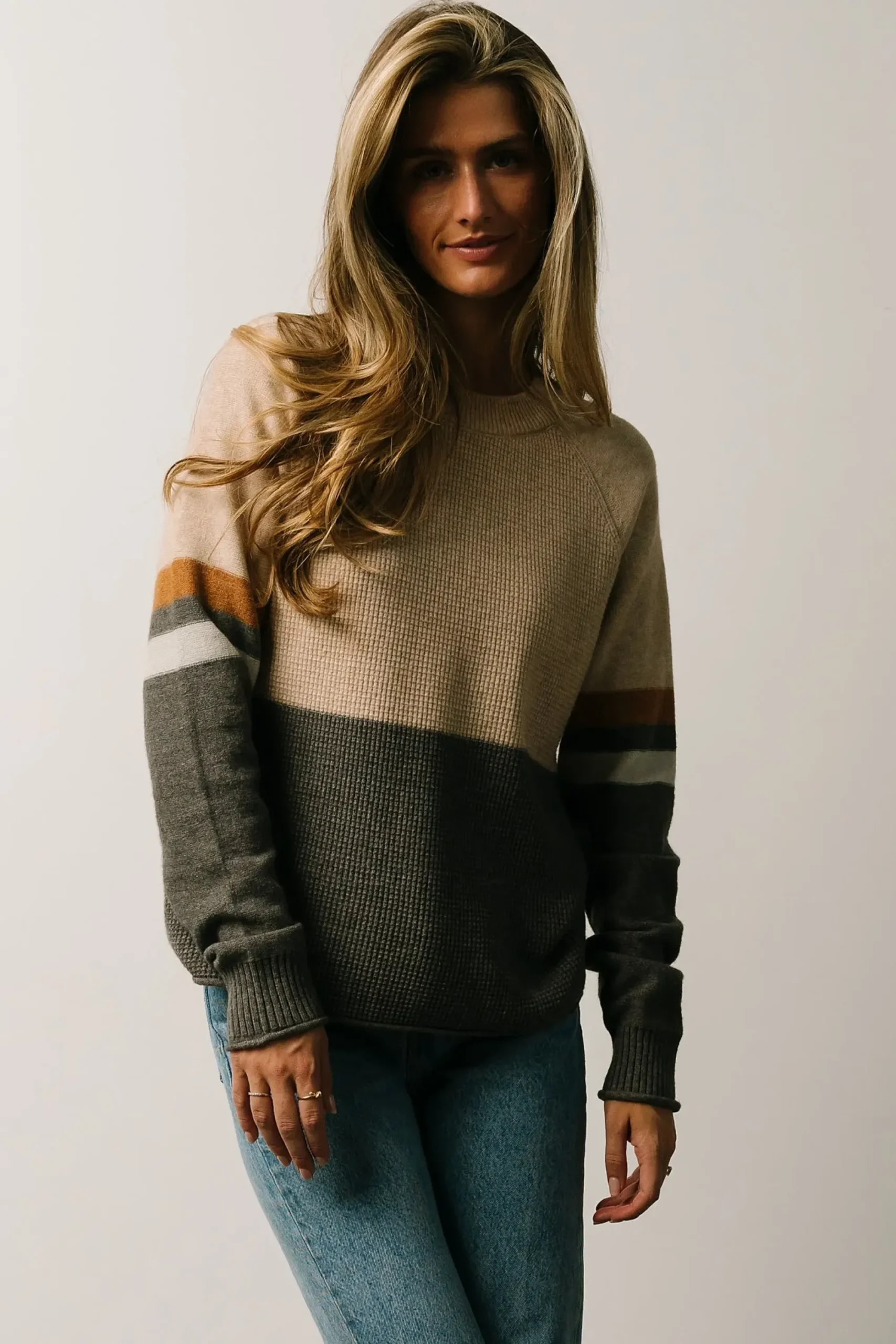 Hot Baltic Born Baylor Color Block Sweater | Natural Multi