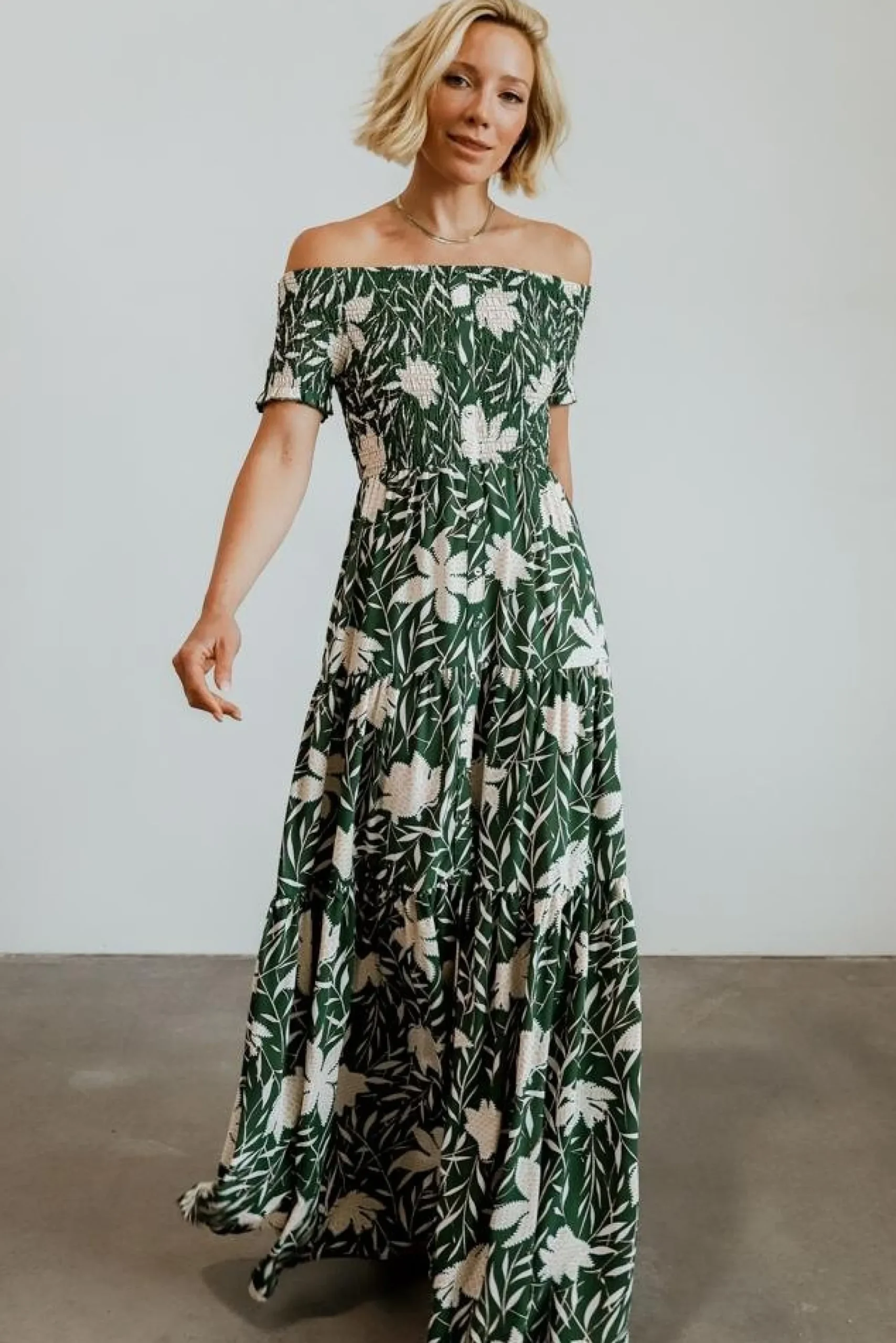 Discount Baltic Born Becca Smocked Maxi Dress | Green