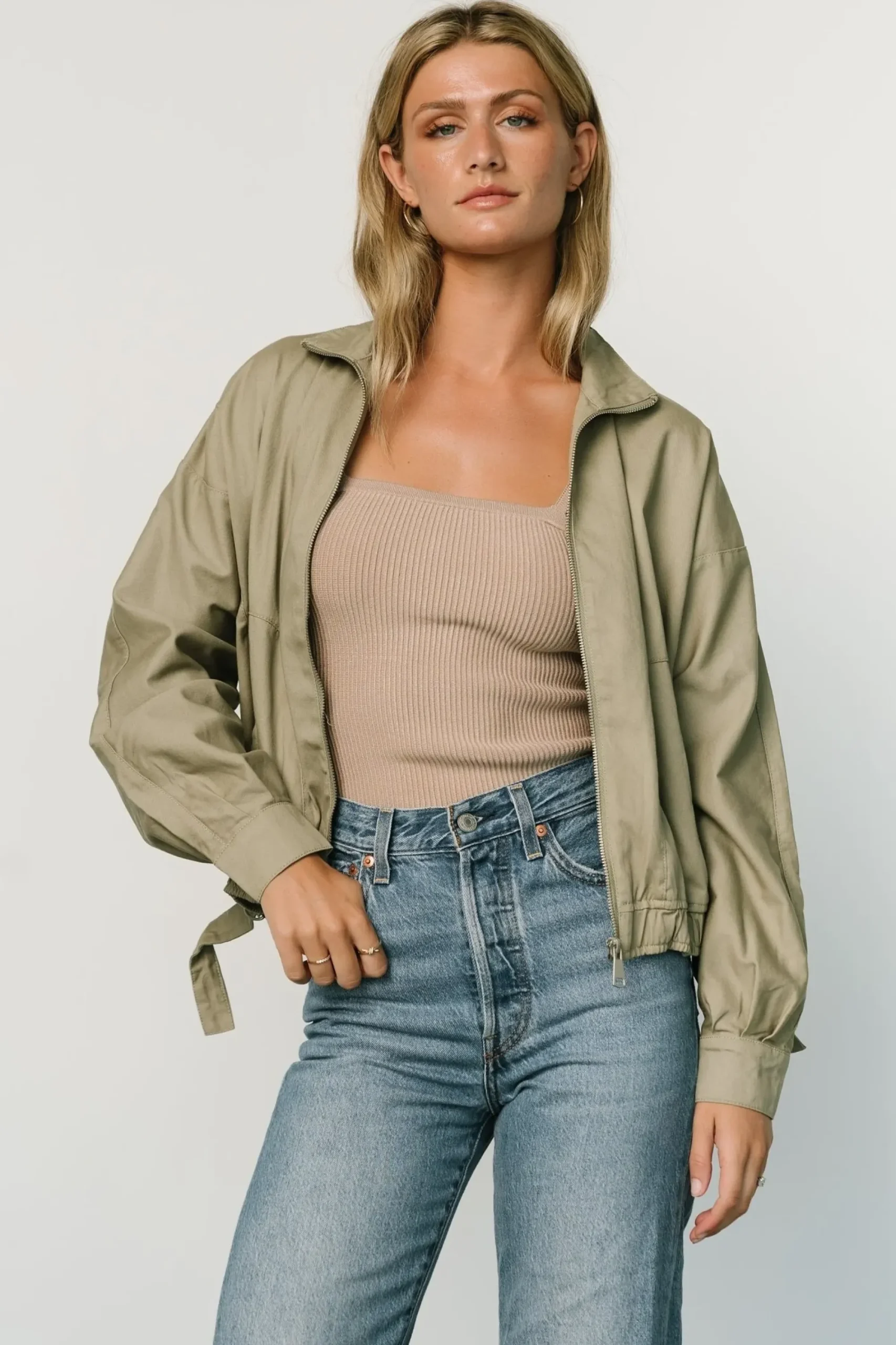 Sale Baltic Born Beckett Bomber Jacket | Olive