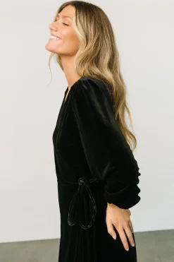Outlet Baltic Born Beckinsale Velvet Wrap Dress | Black