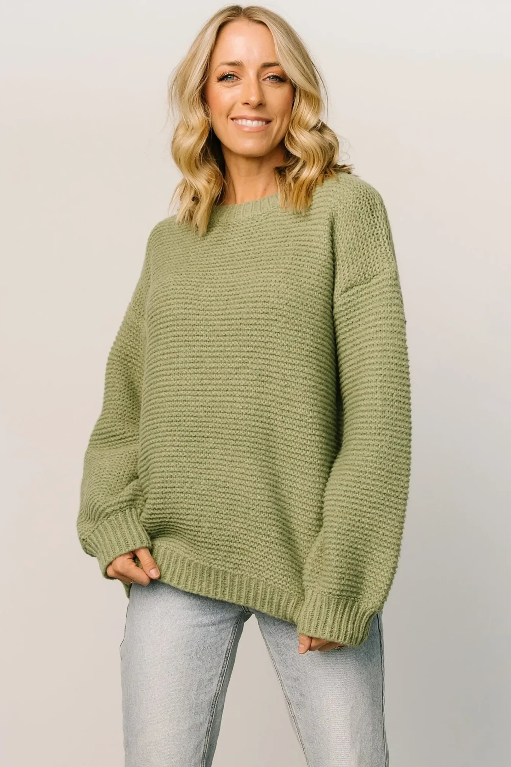 Discount Baltic Born Bentley Chunky Knit Sweater | Olive