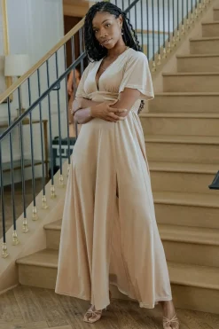 Best Baltic Born Berenice Velvet Maxi Dress | Champagne