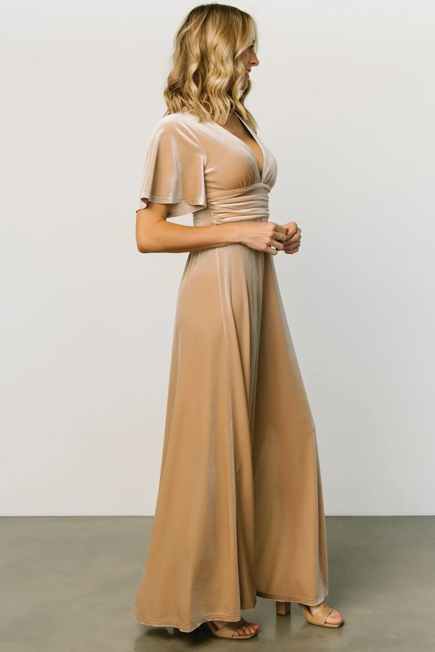 Best Baltic Born Berenice Velvet Maxi Dress | Champagne
