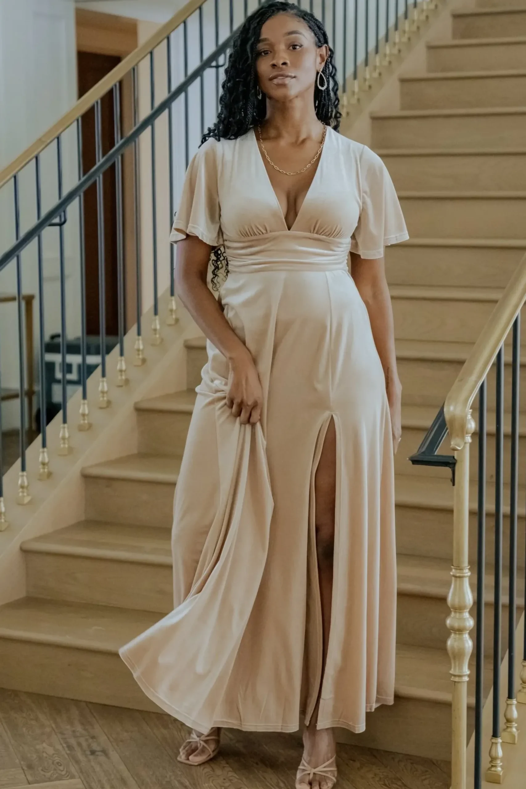 Best Baltic Born Berenice Velvet Maxi Dress | Champagne