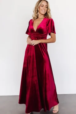 Fashion Baltic Born Berenice Velvet Maxi Dress | Wine