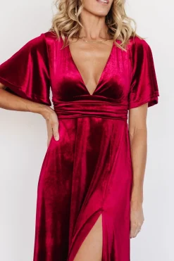 Fashion Baltic Born Berenice Velvet Maxi Dress | Wine