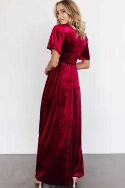 Fashion Baltic Born Berenice Velvet Maxi Dress | Wine