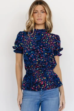 Online Baltic Born Beth Peplum Top | Blue Multi