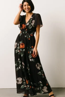 Clearance Baltic Born Birdie Maxi Dress | Black + Rust Floral