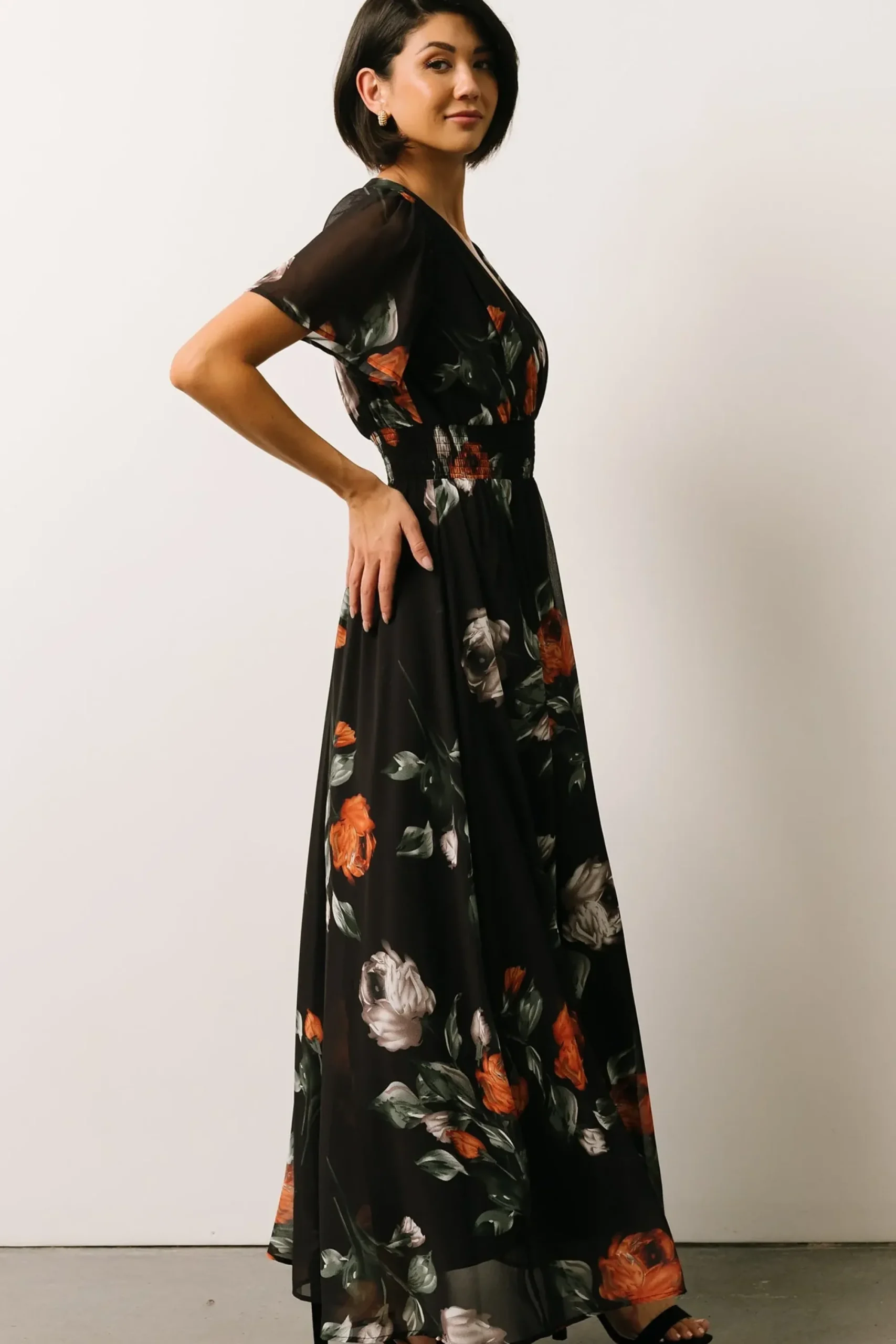 Clearance Baltic Born Birdie Maxi Dress | Black + Rust Floral