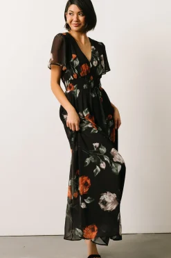 Clearance Baltic Born Birdie Maxi Dress | Black + Rust Floral