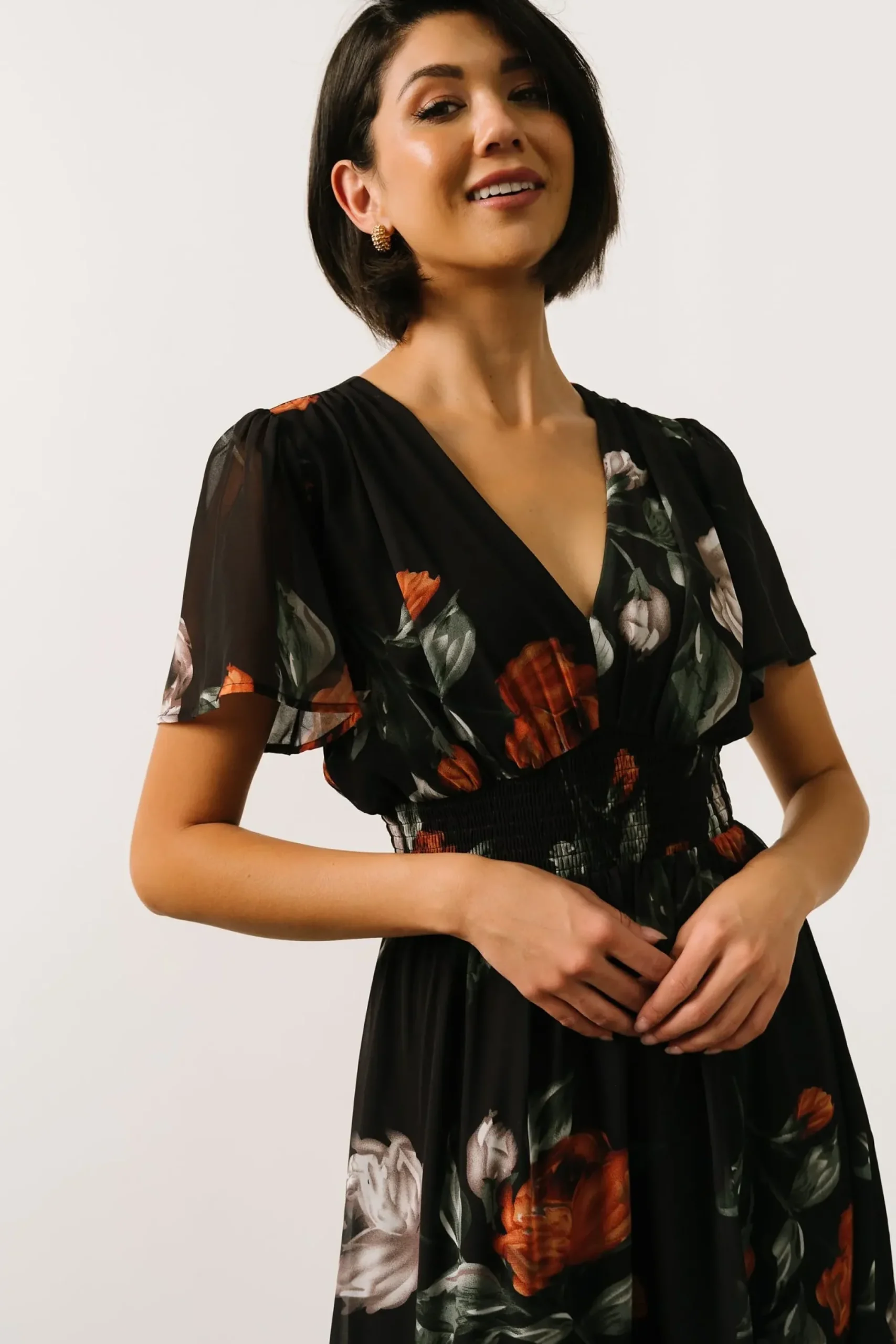 Clearance Baltic Born Birdie Maxi Dress | Black + Rust Floral