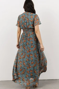 Hot Baltic Born Birdie Maxi Dress | Dusty Blue Floral
