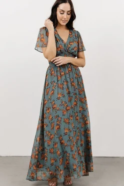 Hot Baltic Born Birdie Maxi Dress | Dusty Blue Floral
