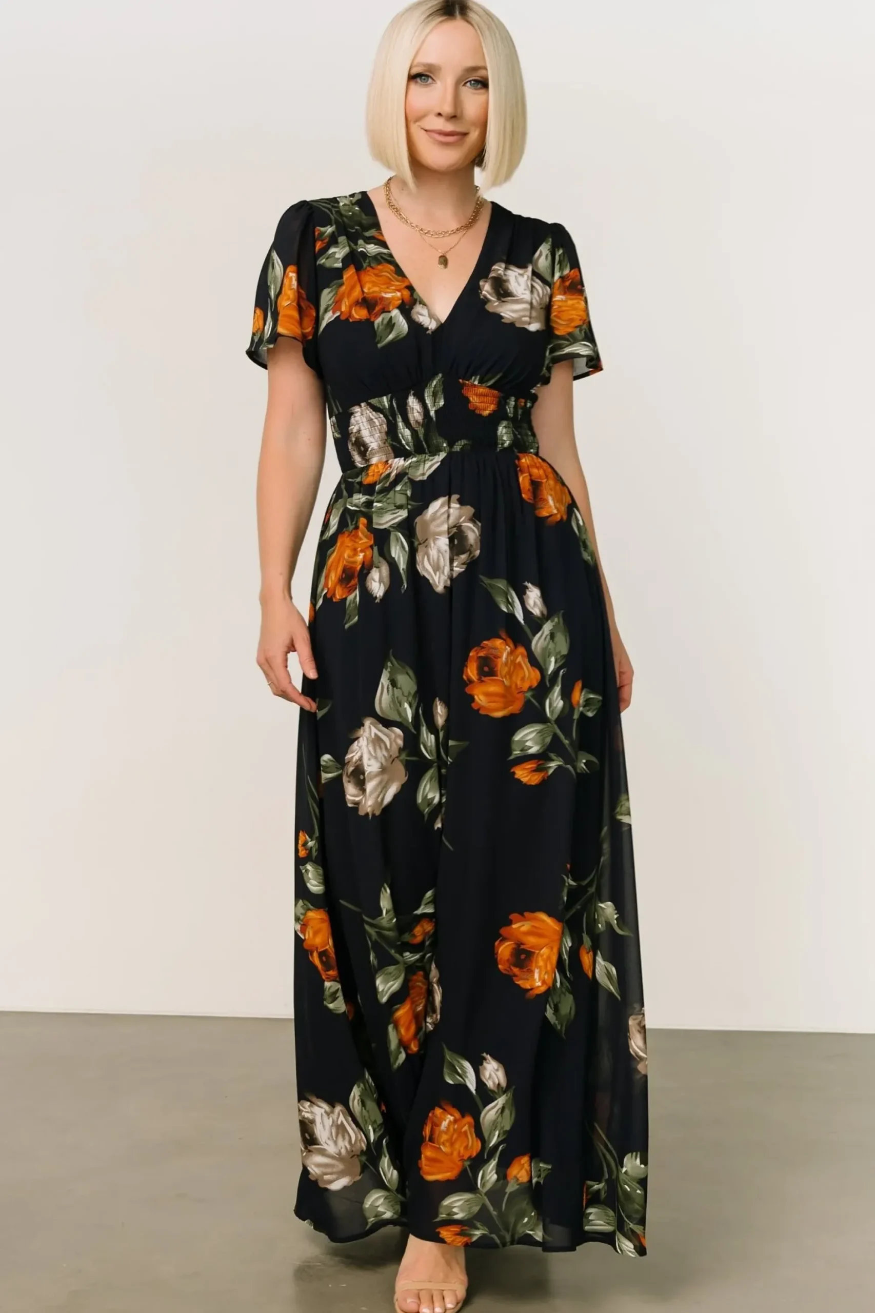 Clearance Baltic Born Birdie Maxi Dress | Midnight Navy Floral