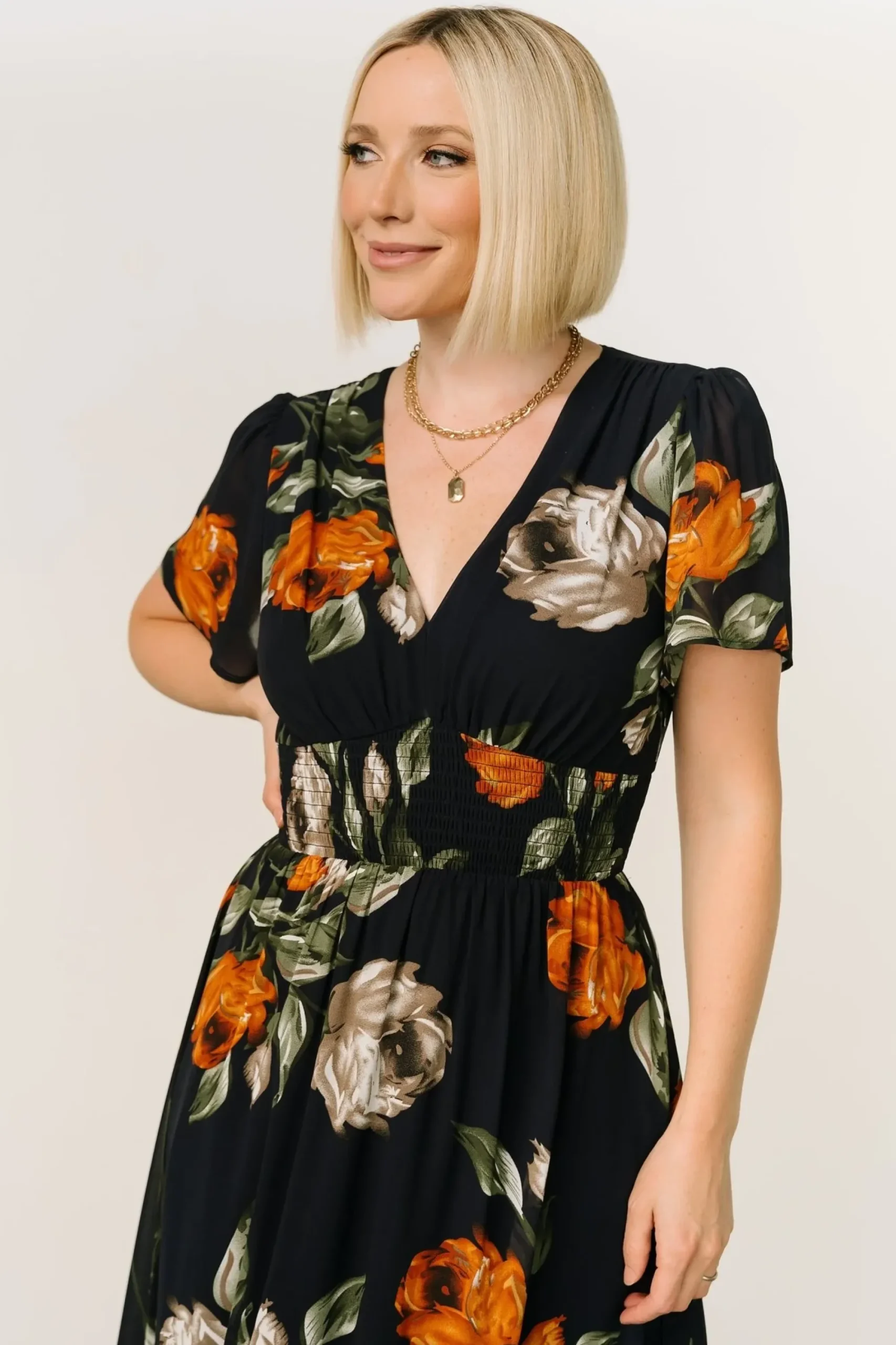 Clearance Baltic Born Birdie Maxi Dress | Midnight Navy Floral