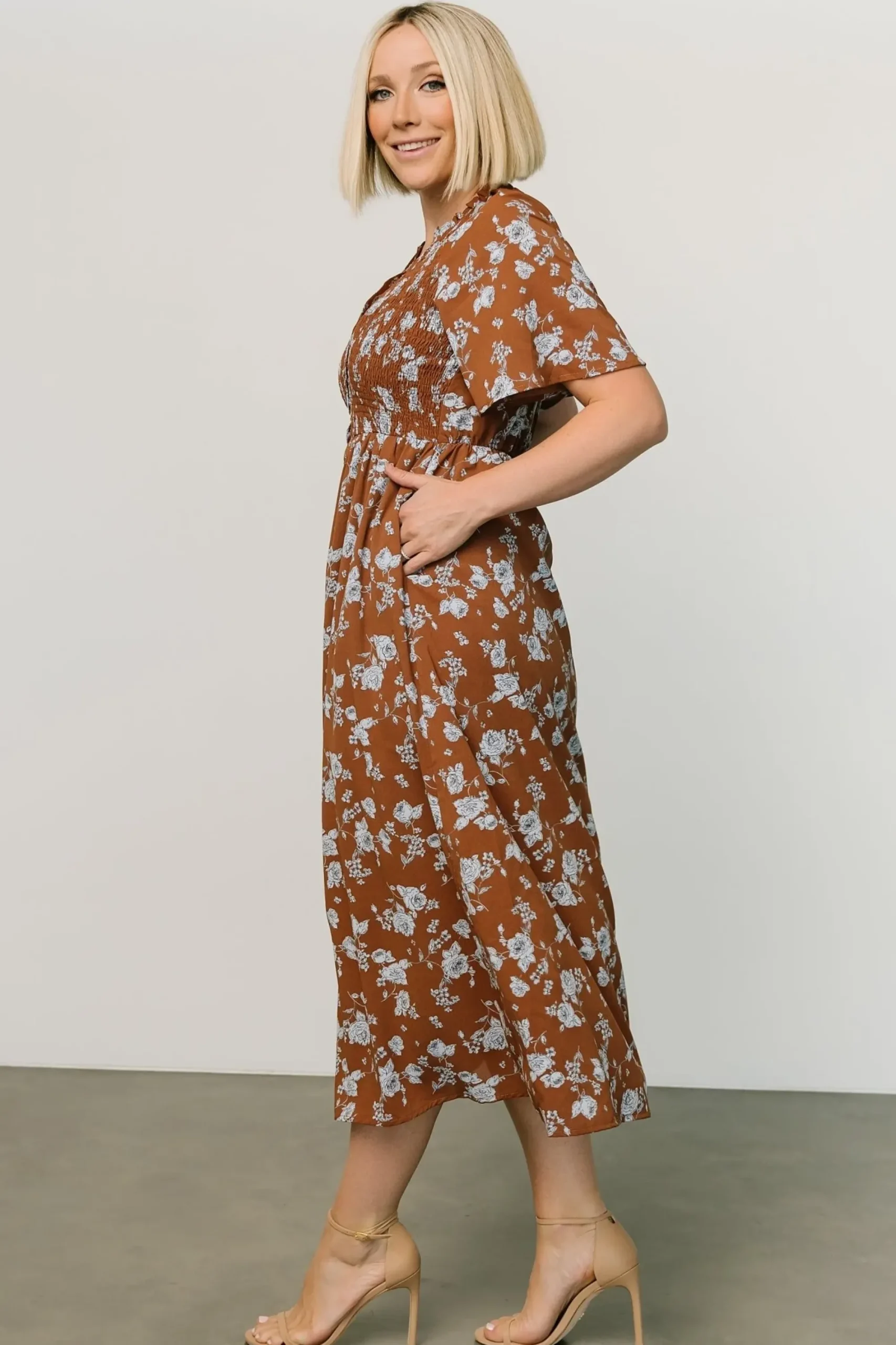 Sale Baltic Born Botega Midi Dress | Brown + Blue