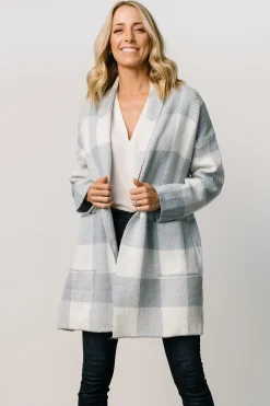 Fashion Baltic Born Bowen Gingham Cardigan | Dusty Blue