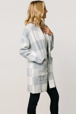 Fashion Baltic Born Bowen Gingham Cardigan | Dusty Blue