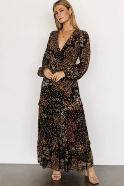 Online Baltic Born Bowman Deep V Maxi Dress | Black Multi